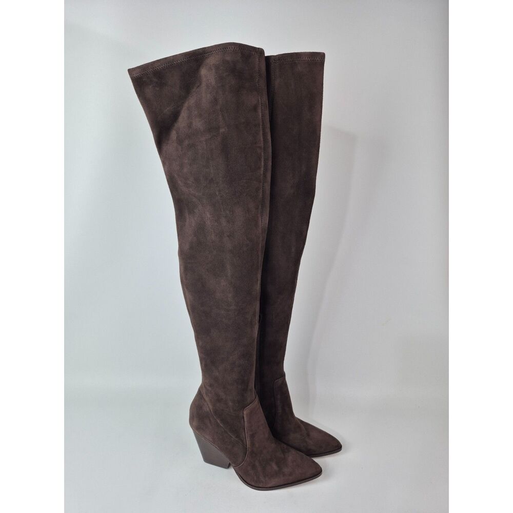 Veronica Beard Women's Cacao Brown Suede Lalita Over the Knee Boots Size 6.5 M